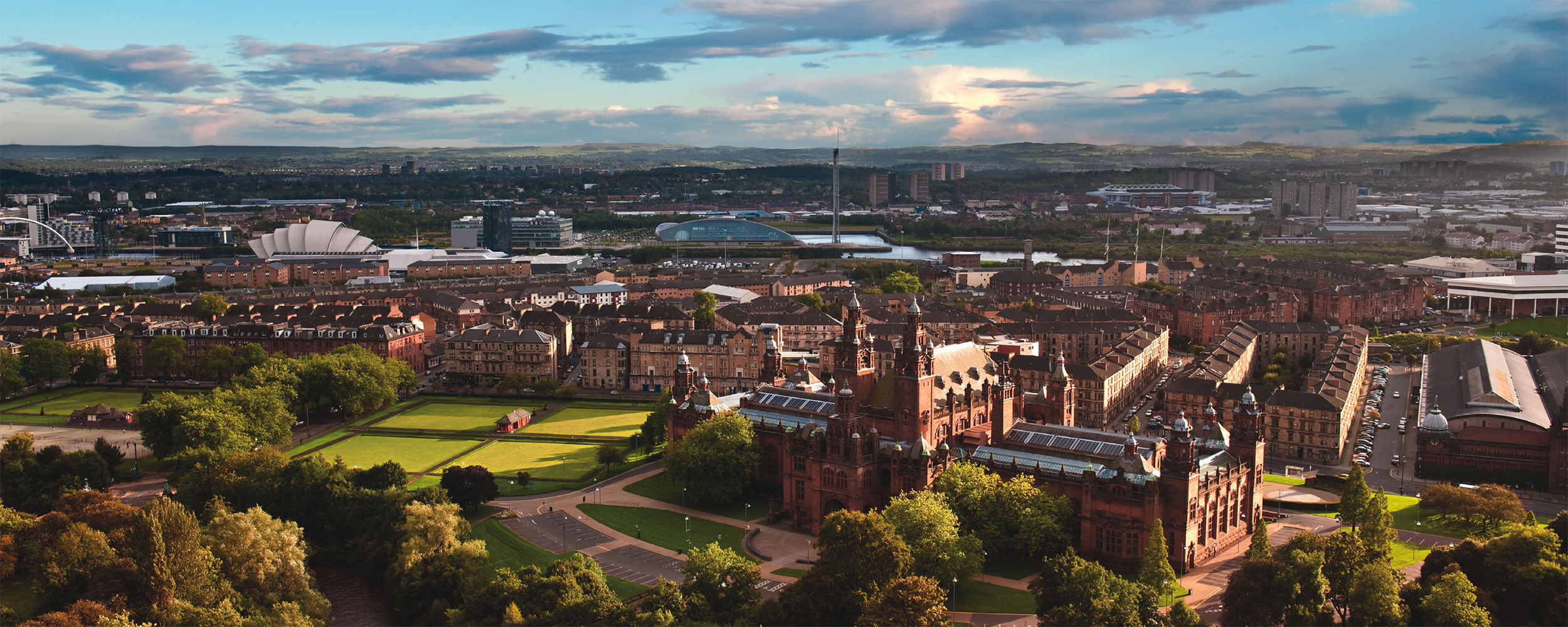 Glasgow city scape panoramic scene