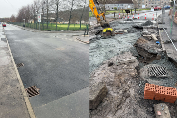Summerhill drainage, completed road